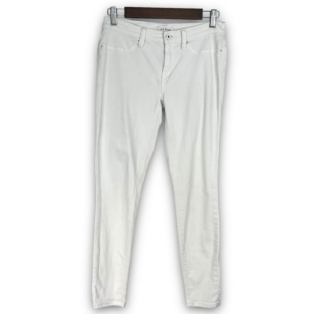Lila Ryan White Mid-Rise Cotton Blend Skinny Ankle Stretch Jeans Size 28